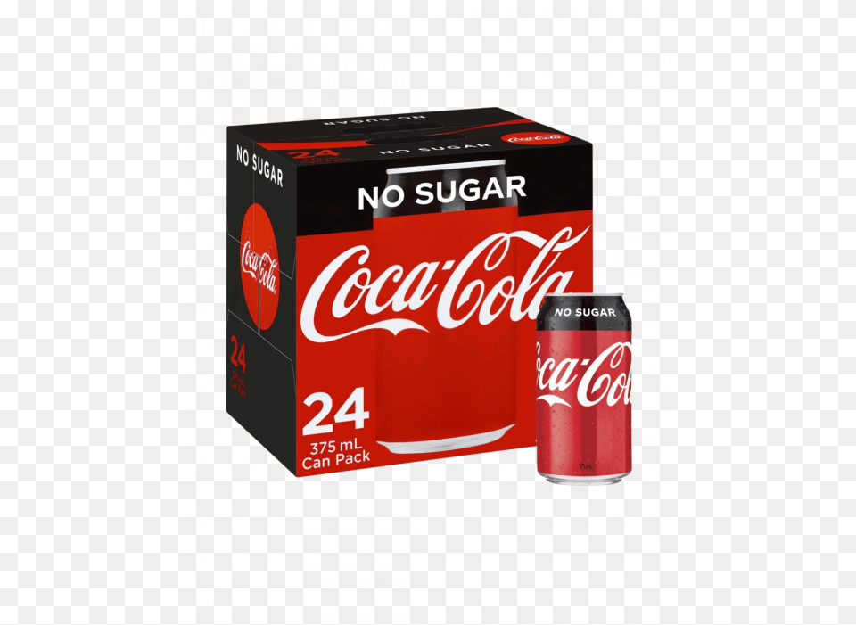 Coca Cola No Sugar 24 X 375ml Cans Coca Cola, Beverage, Coke, Soda, Can Png