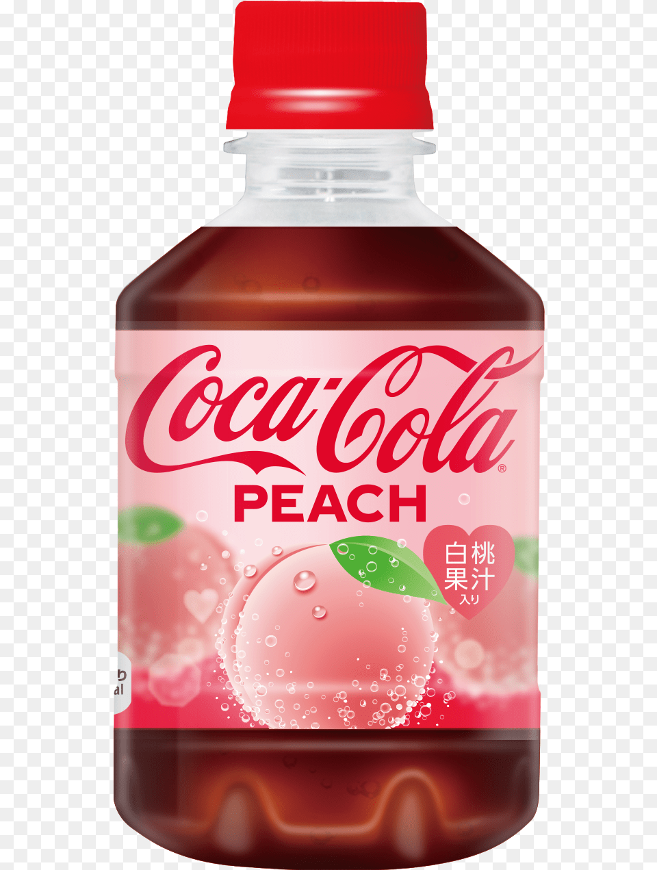 Coca Cola Peach Mini Short Plastic Bottle 280ml Coca Cola, Beverage, Coke, Soda, Food Png Image