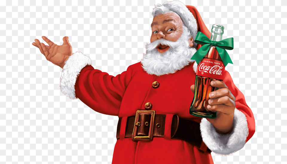 Coca Cola Santa Claus Image With No Background Coca Cola Christmas Label, Body Part, Finger, Hand, Person Free Transparent Png