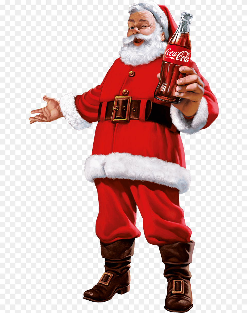 Coca Cola Santa Claus Ldt Ein Coca Cola Santa, Soda, Person, Hand, Finger Png Image