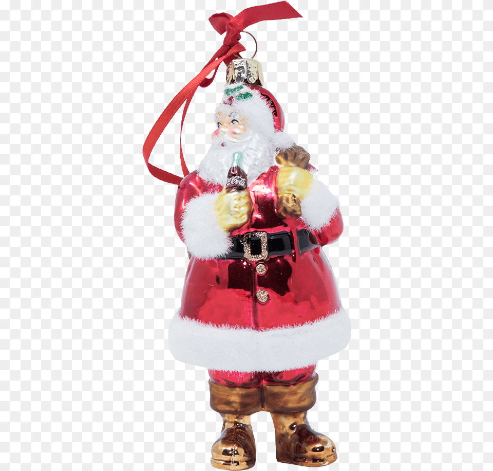Coca Cola Santa Wsack Glass Ornamenttitle Coca Santa Claus, Child, Female, Girl, Person Free Transparent Png
