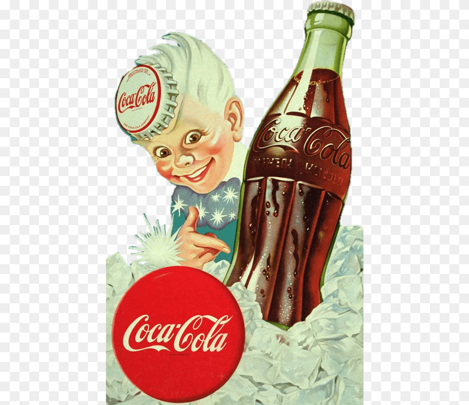 Coca Cola Vintage Boy Advertising, Coke, Soda, Beverage, Person Free Png Download