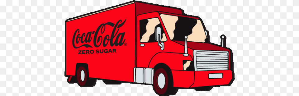 Coca Cola Zero Stickers On Behance Cartoon Coca Cola Truck, Moving Van, Transportation, Van, Vehicle Png Image