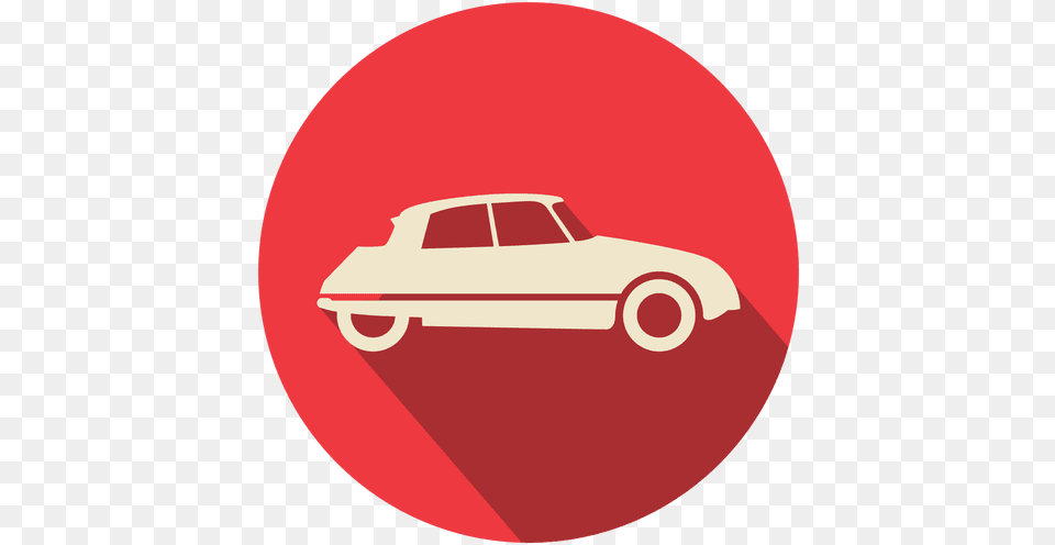Coche Retro Crculo Rojo Cartoon Car In Circle, Sedan, Transportation, Vehicle Free Png Download