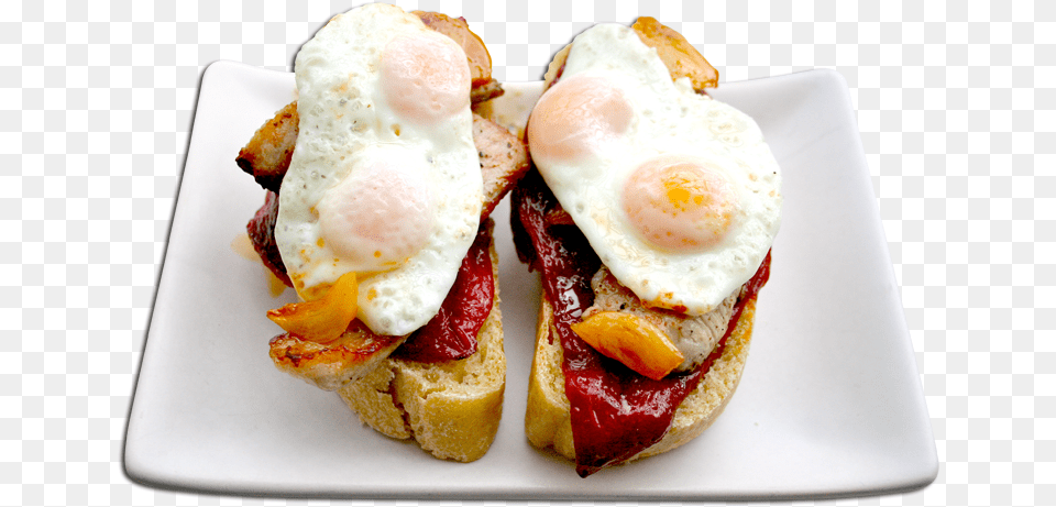 Cocina Muy Sencilla Pincho De Secreto Piquillo Y Huevo, Egg, Food, Fried Egg Free Png Download