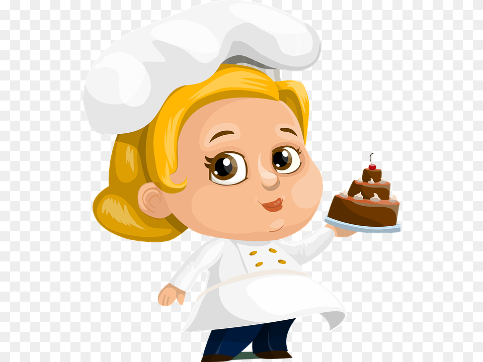 Cocinero Pastel Mujer Dama Cartoon Woman Pastry Chef, Baby, Person, Face, Head Free Png Download