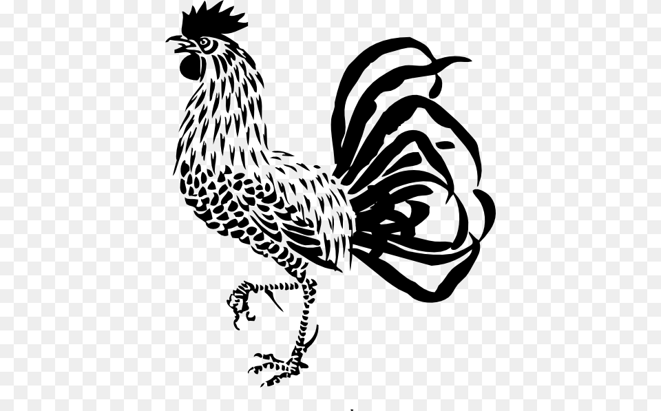 Cock, Stencil, Animal, Bird, Fowl Png