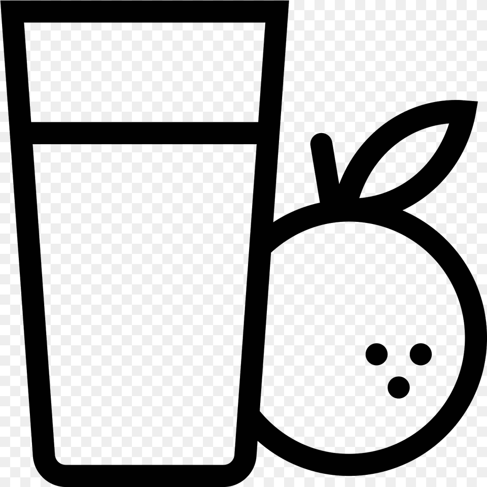 Cocktail Clipart Sharbat Orange Juice Clipart Black And White, Gray Free Transparent Png