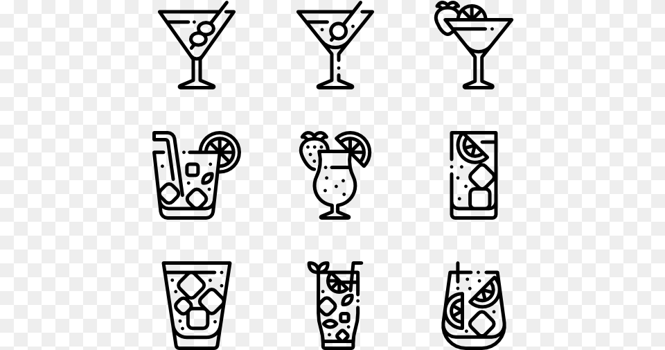Cocktail Clipart White, Gray Png Image
