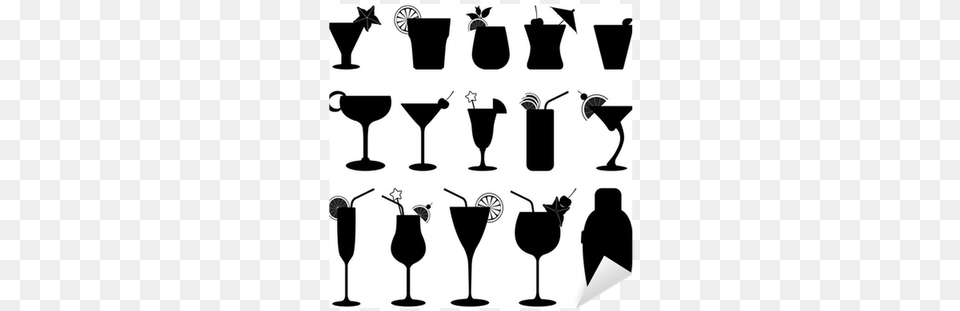 Cocktail Drink Fruit Juice Silhouette Sticker Pixers Cocktail Glass Silhouette, Chess, Game, Alcohol, Beverage Png Image