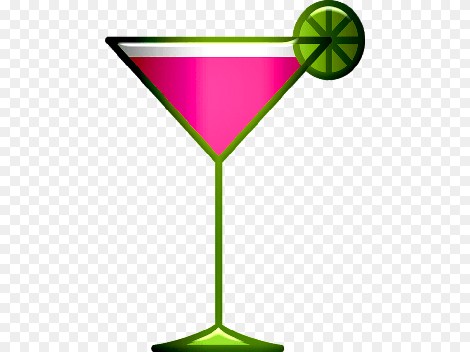 Cocktail Drink Pink Lime Glass Refreshment Pink Cocktail, Alcohol, Beverage, Martini Free Png Download