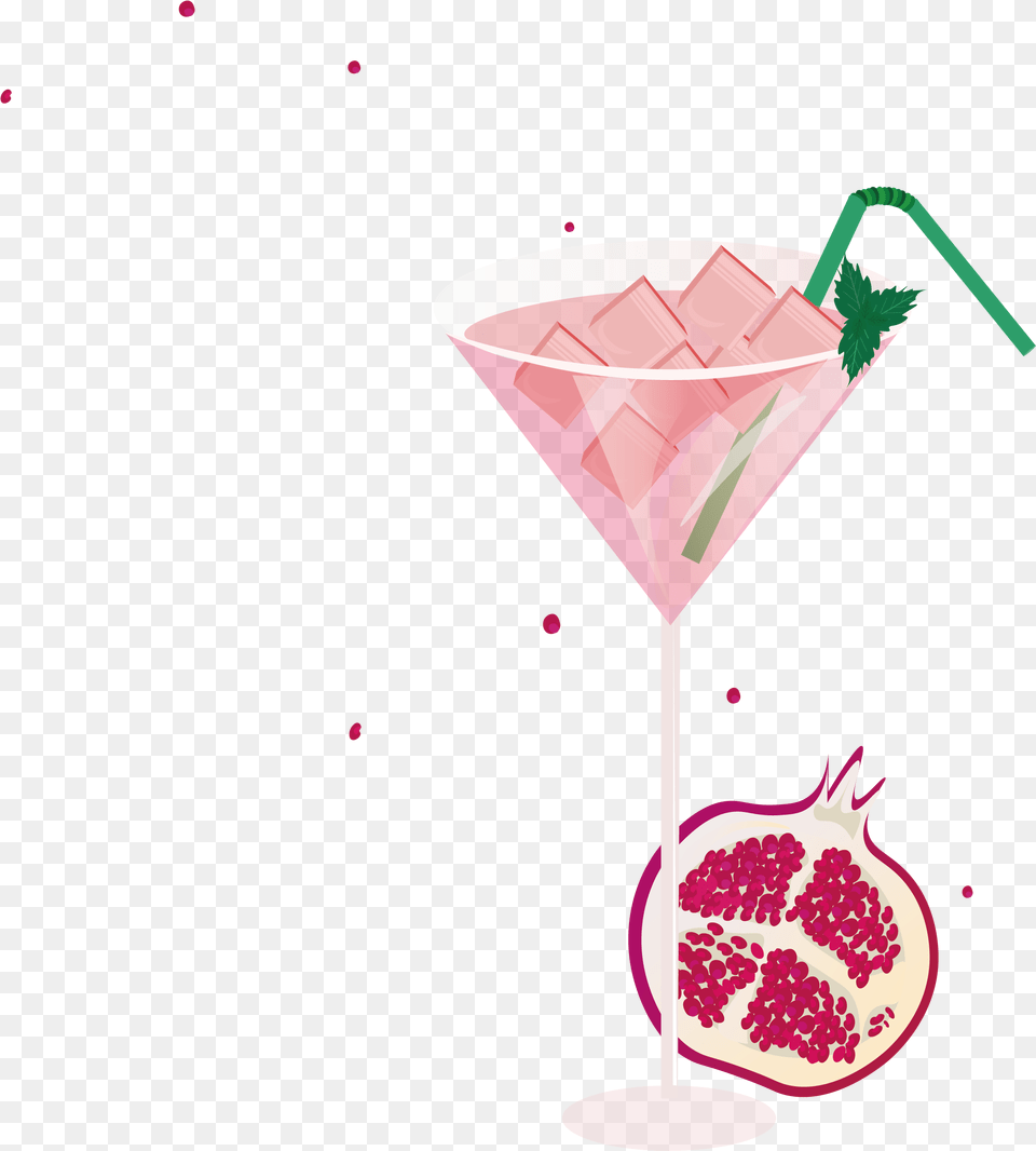Cocktail Glass Smoothie Drink Red Pomegranate Transprent Vector Graphics, Alcohol, Beverage, Martini, Food Free Png