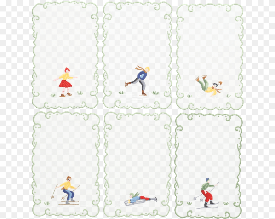 Cocktail Napkins On The Piste Cartoon, Pattern, Person, Boy, Child Free Png Download