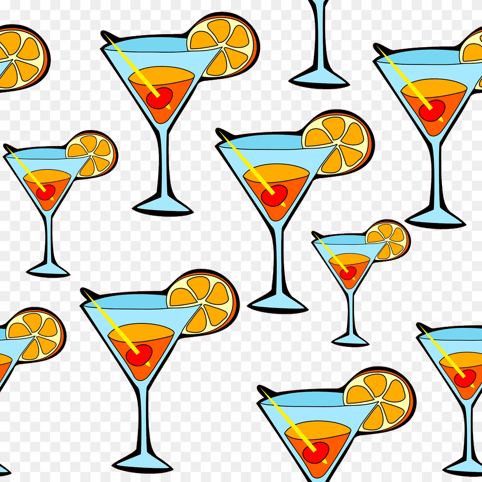Cocktail Pattern Clipart, Alcohol, Beverage, Martini Free Png