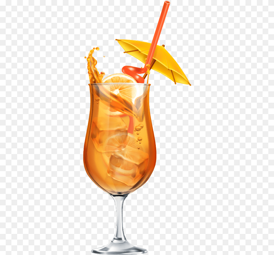 Cocktail Spritz Martini Cartoon Iced Lemon Juice Summer Cocktail Illustration Backgrounds, Alcohol, Beverage, Glass Png Image