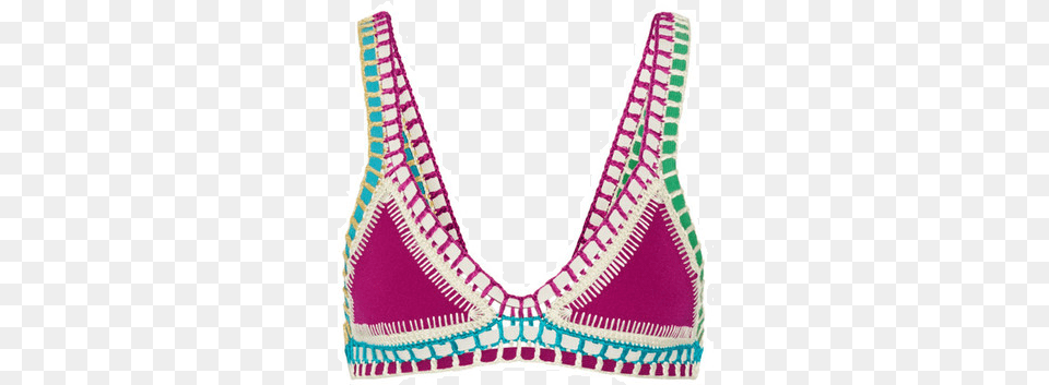 Coco Crochet Trimmed Triangle Bikini Top Swimsuit, Bra, Clothing, Lingerie, Underwear Free Png Download