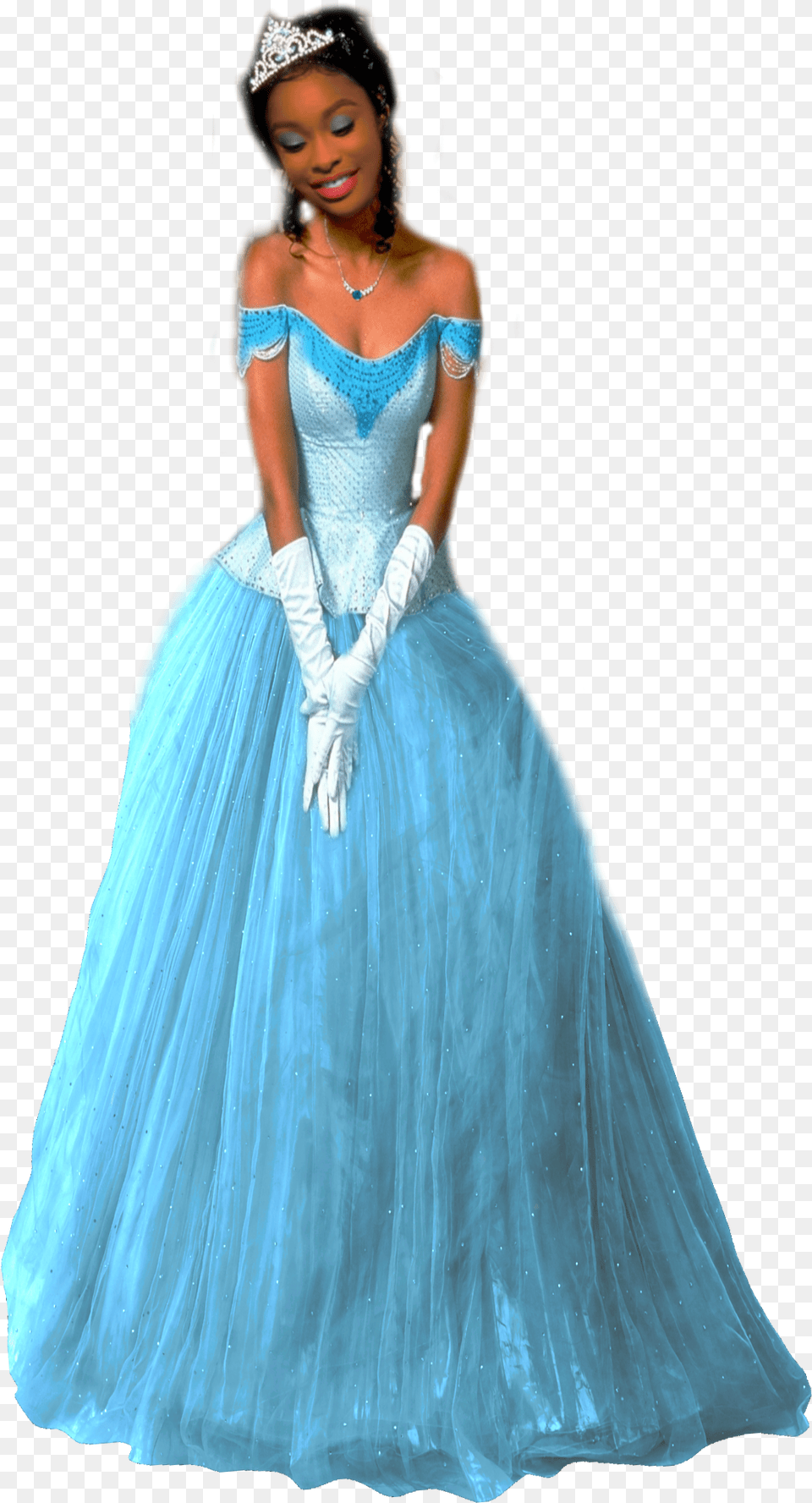 Coco Jones As Tiana Princess Tiana Blue Dress, Formal Wear, Wedding Gown, Clothing, Evening Dress Free Transparent Png