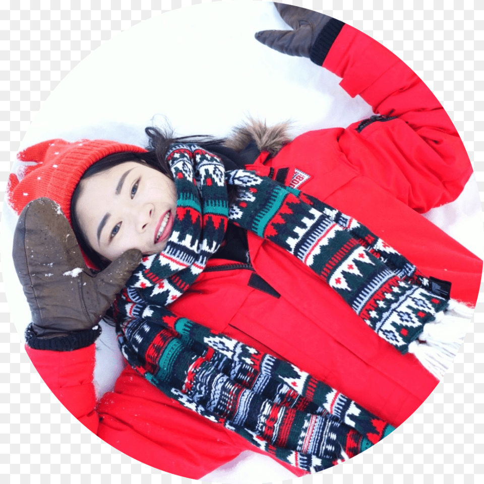 Coco Lying On Snow Girl, Glove, Cap, Clothing, Coat Free Transparent Png