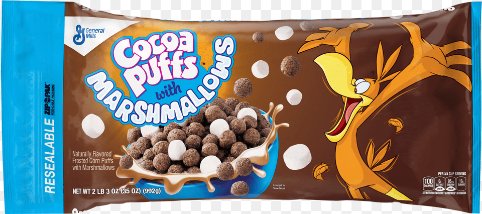 Cocoa Puffs With Marshmallows Cereal, Food, Sweets, Snack, Candy Png Image