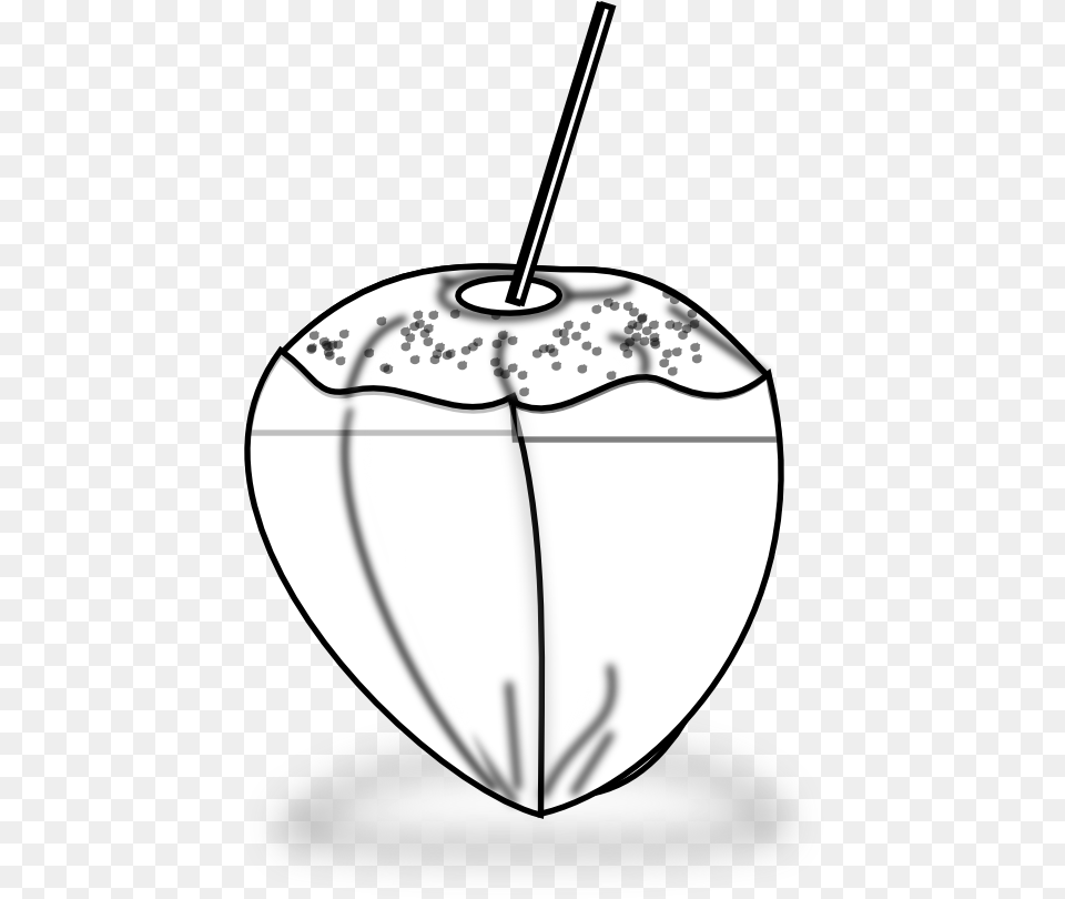 Coconut Black Amp White, Food, Fruit, Plant, Produce Png Image