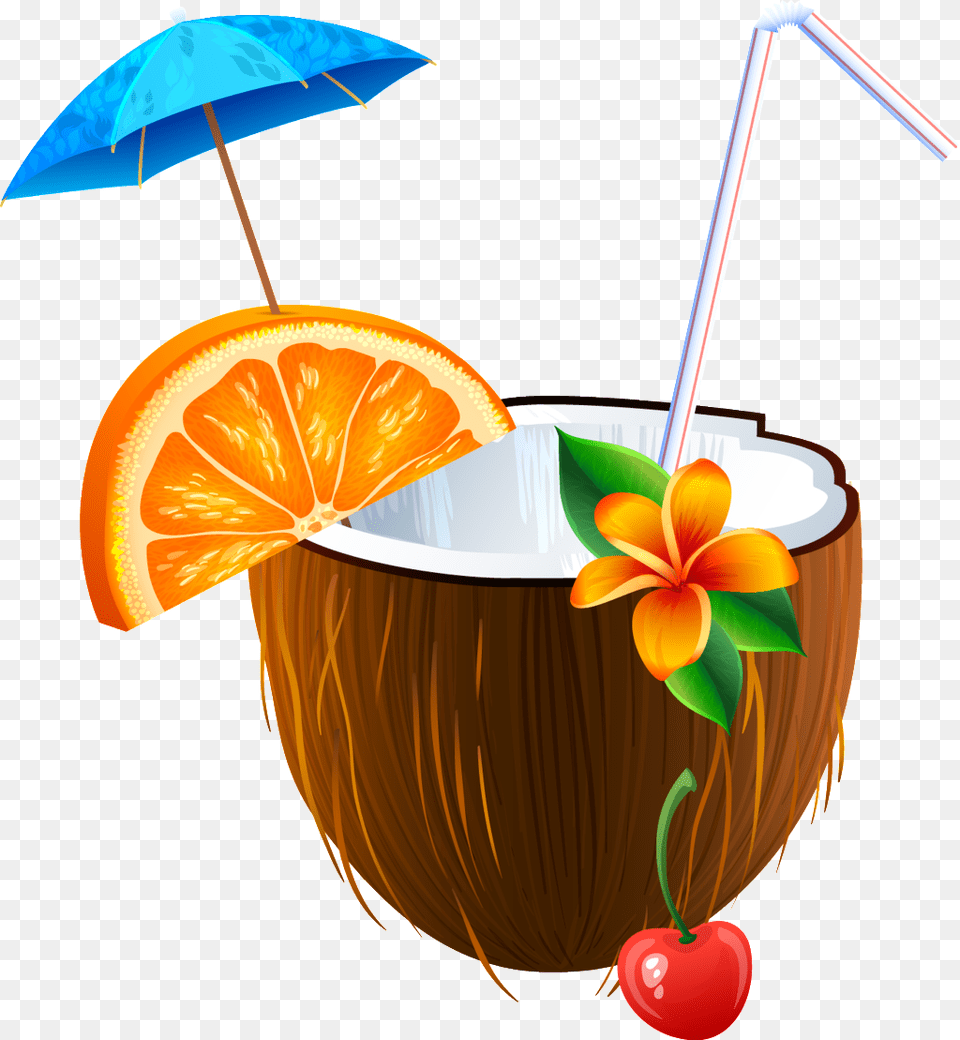 Coconut Cartoon Transparent Coconut Juice Clipart, Food, Fruit, Plant, Produce Free Png