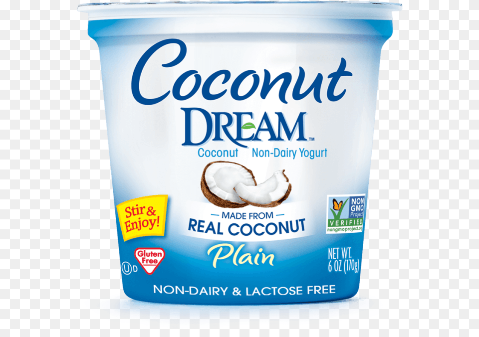 Coconut Dream Coconut Non Dairy Yogurt Plain Yogurt, Dessert, Food, Fruit, Plant Png Image