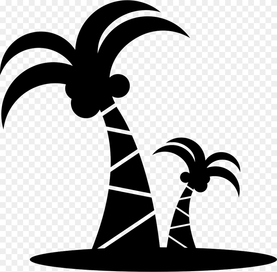 Coconut Easy Black And White Vector Coconut Tree, Palm Tree, Plant, Stencil, Silhouette Png
