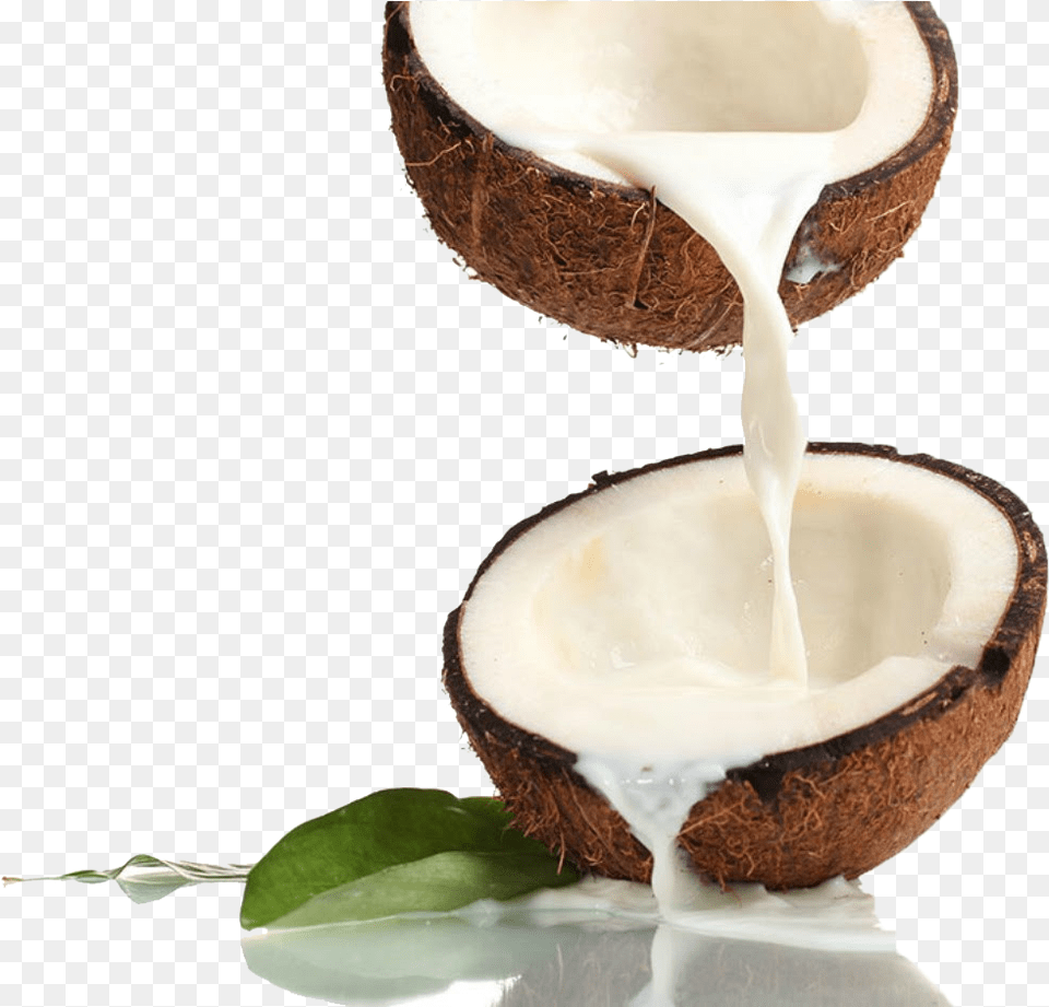 Coconut Milk Pouring From Coconut, Food, Fruit, Plant, Produce Free Png