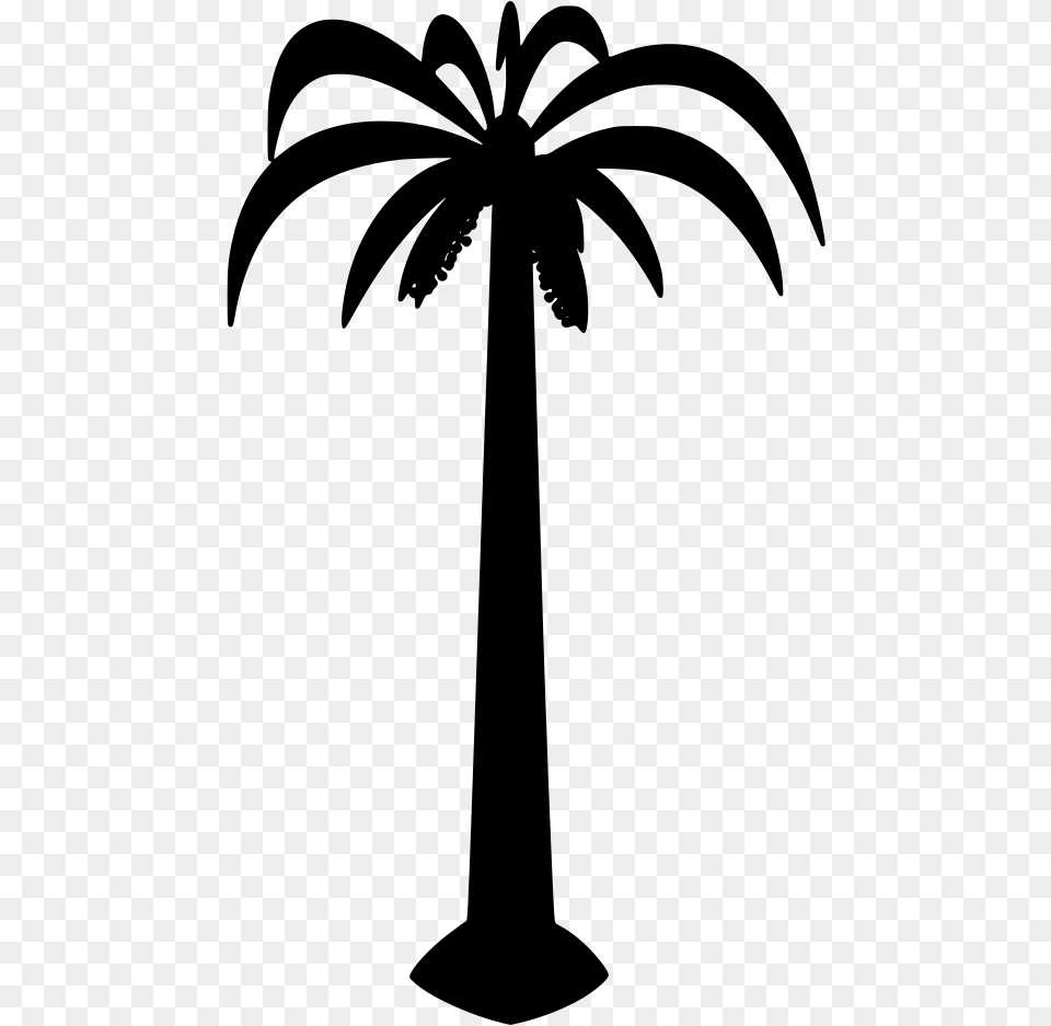 Coconut Palm Tree Drawing, Gray Png