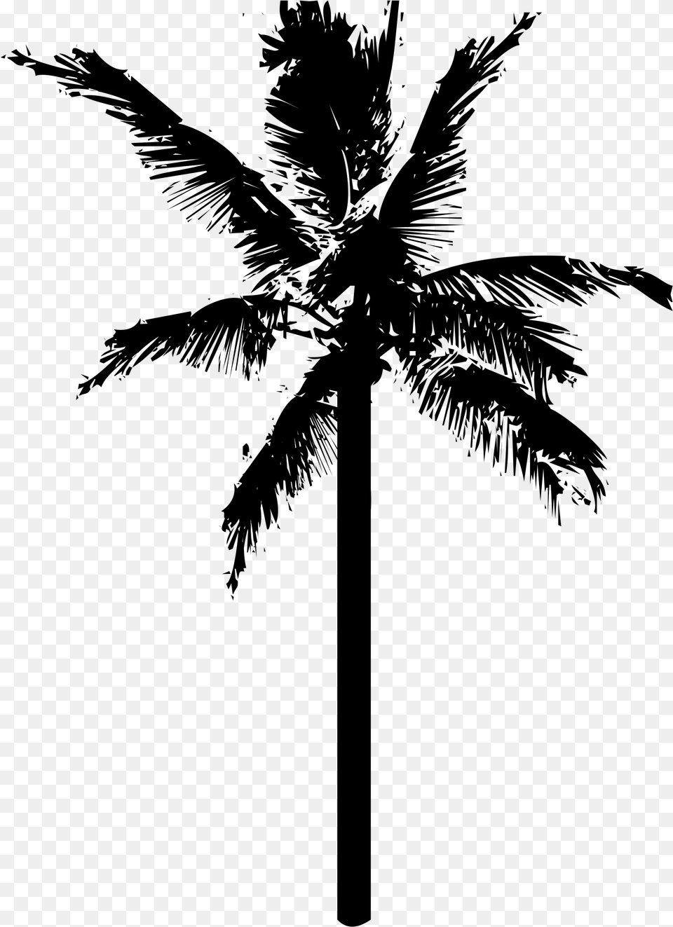 Coconut Palm Tree Icon, Gray Png Image