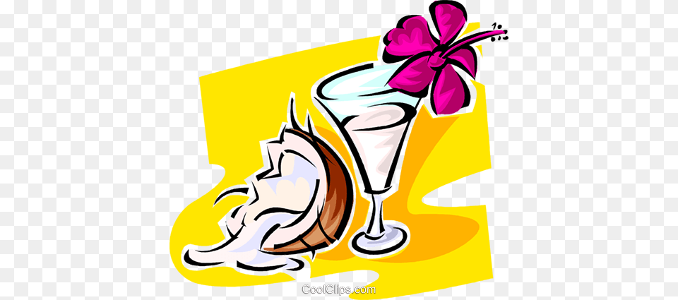 Coconut Royalty Vector Clip Art Illustration, Alcohol, Beverage, Cocktail, Baby Png