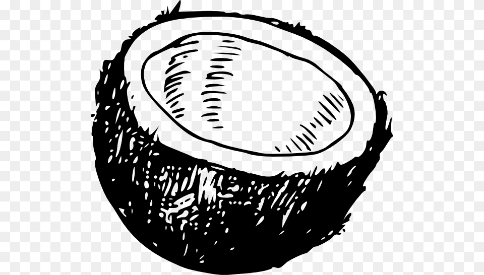 Coconut Svg Clip Arts Coconut Black And White, Food, Fruit, Plant, Produce Free Png