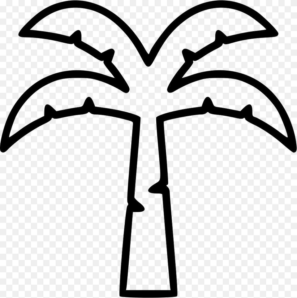 Coconut Tree Outline Coconut, Cross, Stencil, Symbol, Bow Png