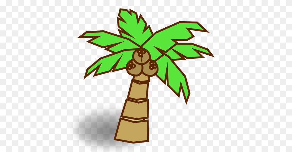 Coconut Tree Symbol, Palm Tree, Plant, Cross, Emblem Free Png