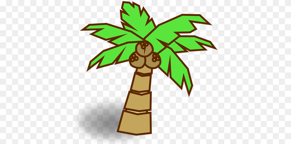 Coconut Tree Symbol Coconut Tree Cartoon, Palm Tree, Plant, Cross, Emblem Png Image