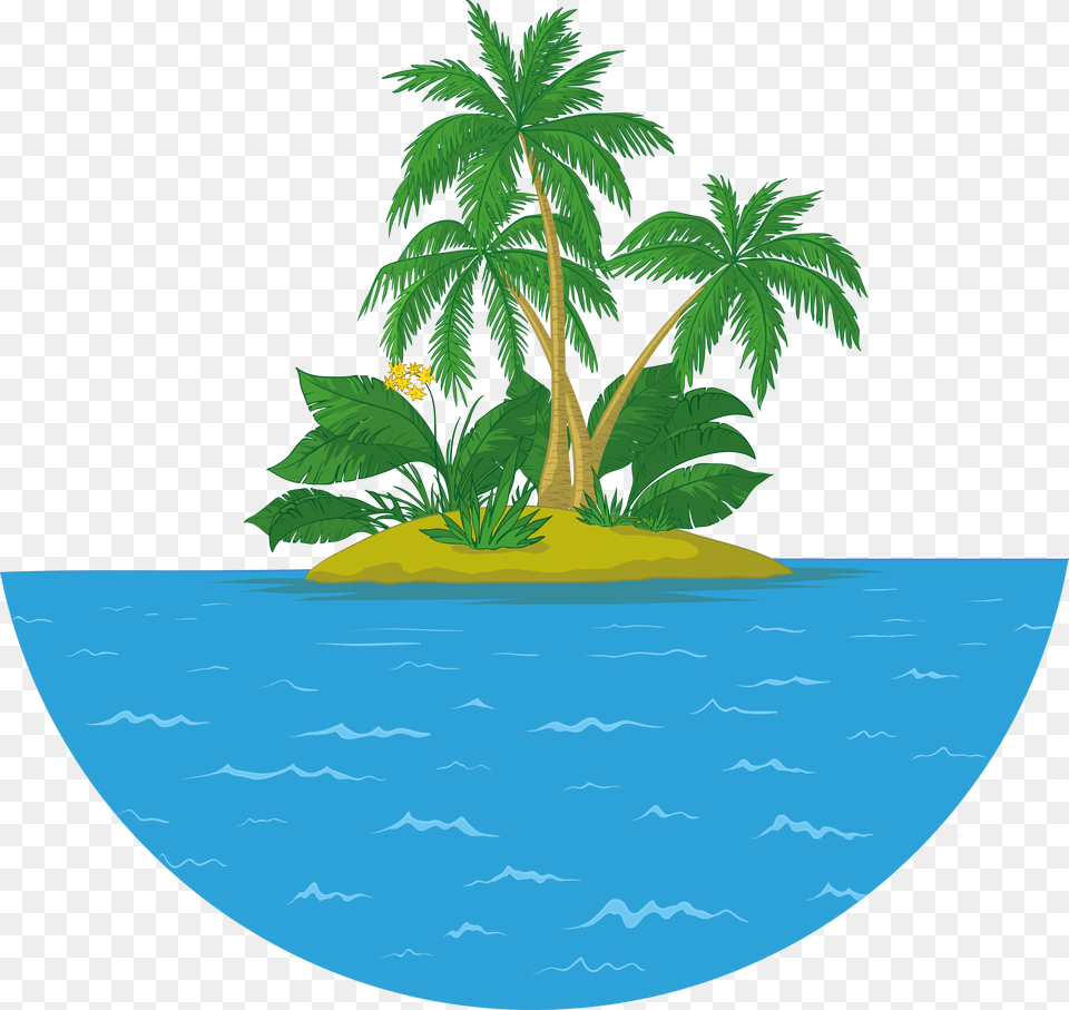 Coconut Tree Vector Hd, Water, Tropical, Summer, Sea Free Png Download