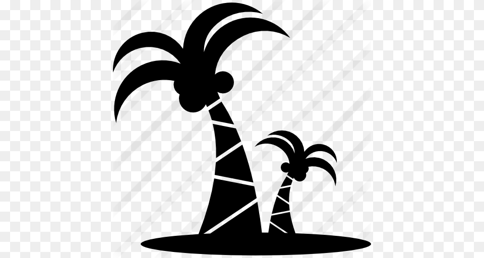 Coconut Trees, Gray Png Image