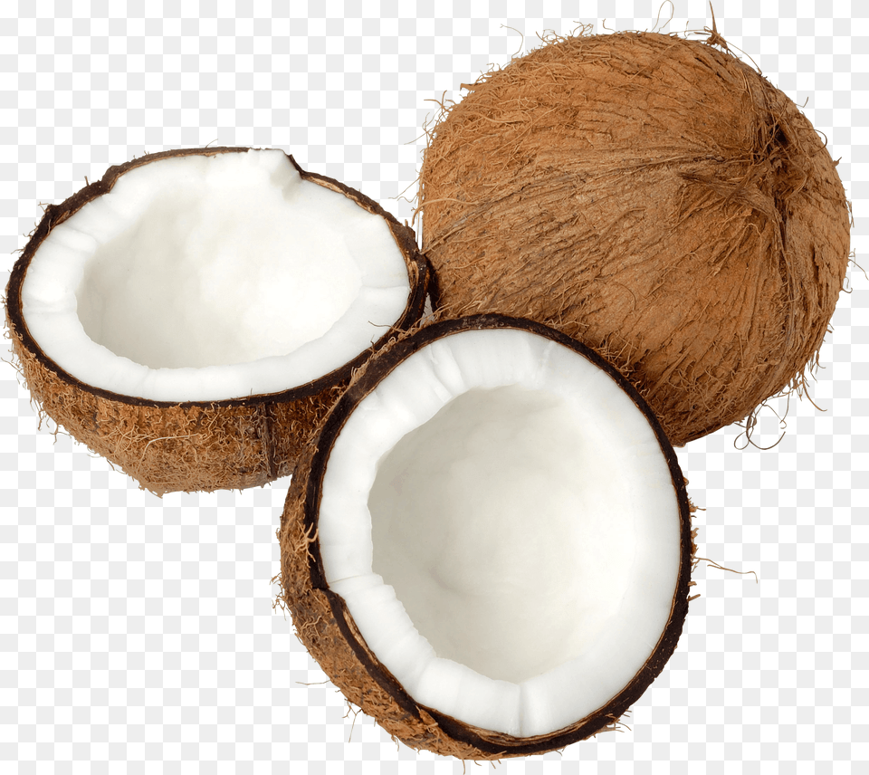 Coconut Trio Open Como Quebrar Um Coco, Food, Fruit, Plant, Produce Png