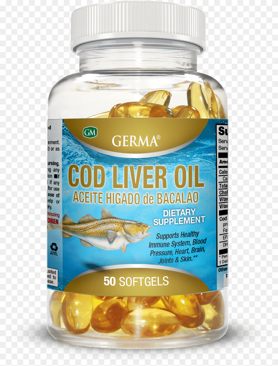 Cod Liver Oil, Animal, Fish, Sea Life, Medication Png Image