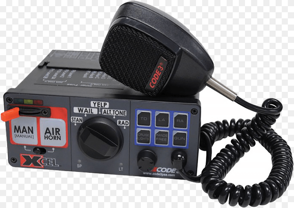 Code 3 Xcel Siren, Electronics, Electrical Device, Microphone, Switch Free Transparent Png