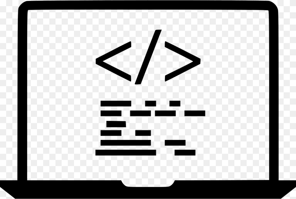 Code Laptop Coding Ming Icon Download, Sign, Symbol, Stencil Png Image