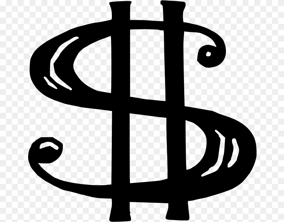 Codes For Insertion Dollar Sign Clipart Black And White, Gray Free Png Download
