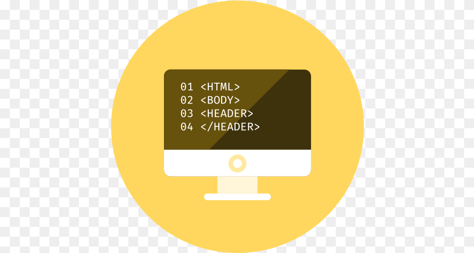 Coding Html Icon Of Kameleon Yellow Round Circle, Disk, Text Free Transparent Png