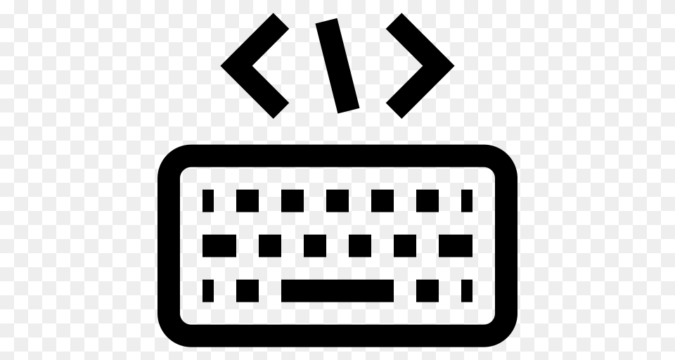 Coding Keyboard Coding Icon With And Vector Format, Gray Png Image