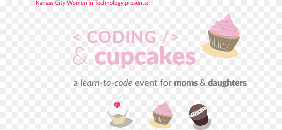 Codingandcupcakes Eventbriteheader Transparent Coding With Cupcakes, Cake, Cream, Cupcake, Dessert Png