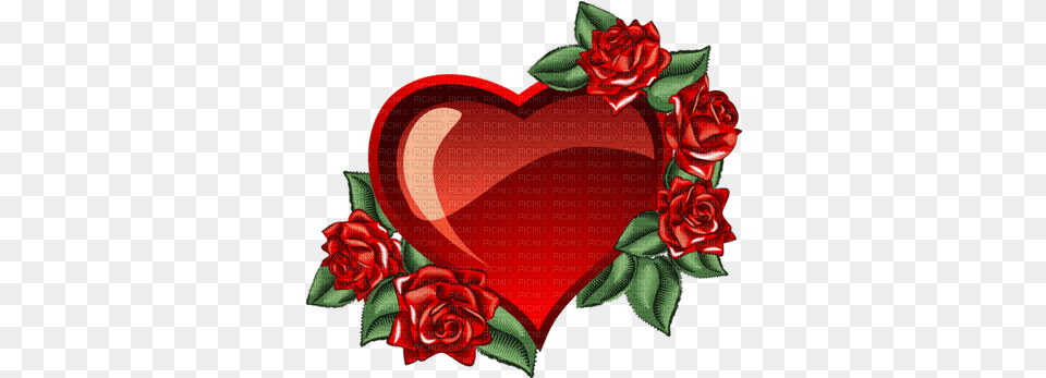 Coe Coeur Love Rose Rouge Glitter Gif Deco Anim Love Corazon Con Una Flor, Flower, Plant, Heart Free Png