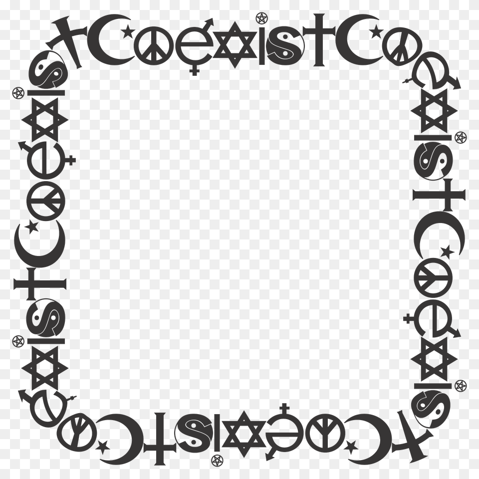 Coexist Frame 2 Clipart, Art, Floral Design, Graphics, Pattern Free Png