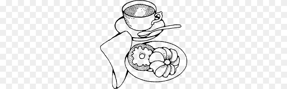 Coffee And Bagel Clipart, Cutlery, Spoon, Saucer, Art Free Png