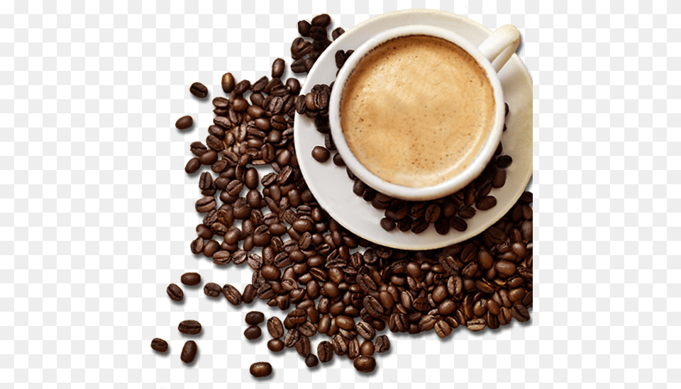 Coffee And Lots Of Beans, Cup, Beverage, Coffee Cup Png Image