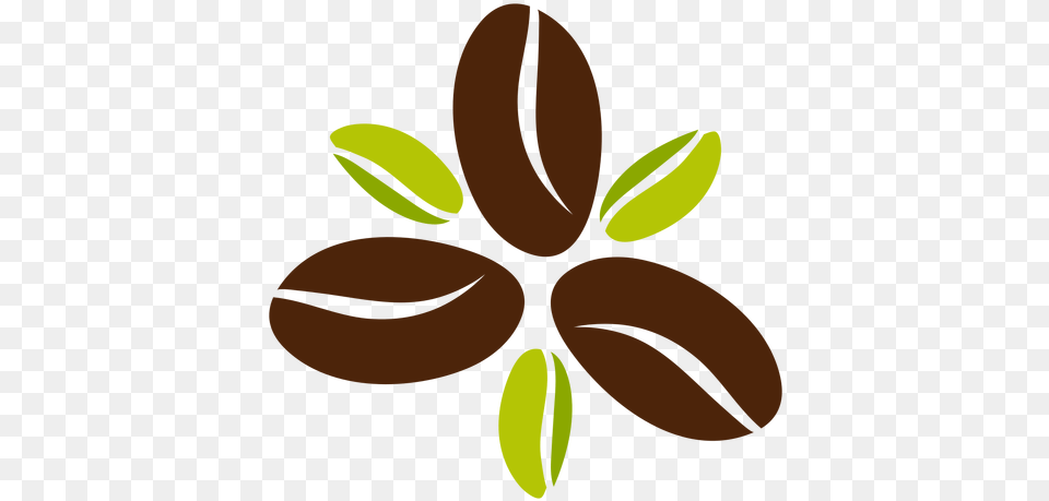 Coffee Bean Flower Design Dibujo Grano De Cafe, Vegetable, Produce, Plant, Nut Free Png